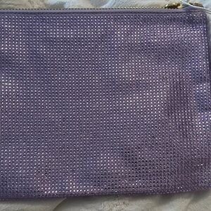 NWT purple crystal flat pouch
